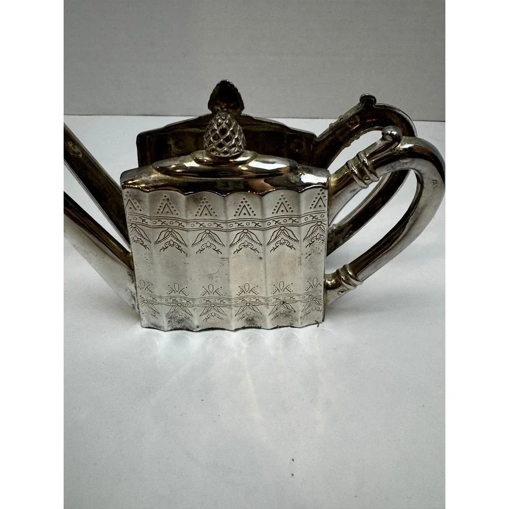 Godinger Silver Art Co 1993 Teapot Napkin Holder Silver Plated Vintage‎ Decor